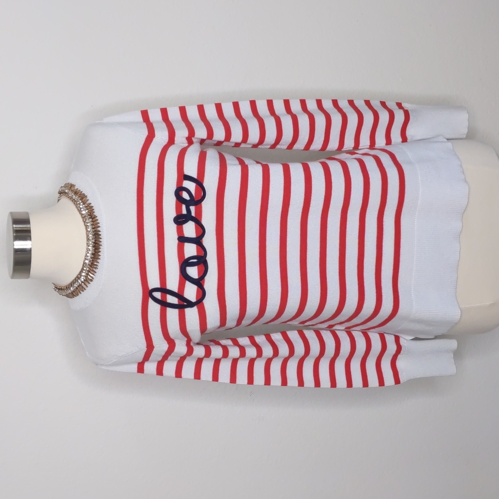Marled LOVE red stripes size XS